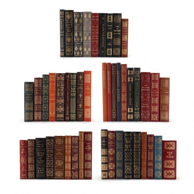 Appraisal: COLLECTION OF FORTY-SIX EASTON PRESS FINE LEATHER BOUND BOOKS Norwalk