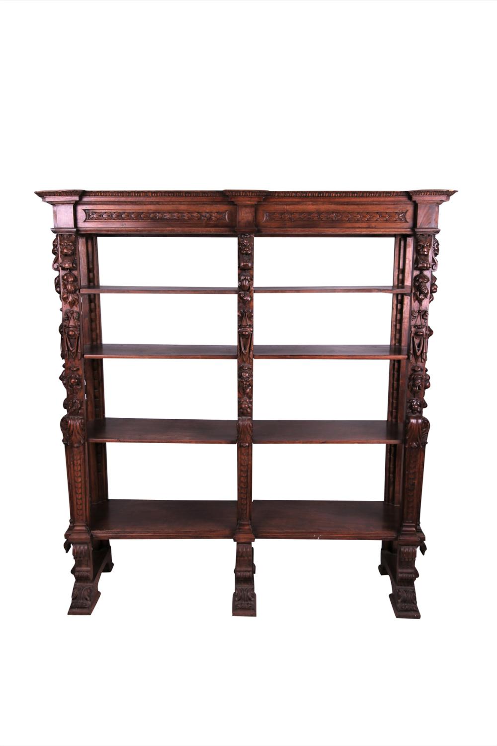 Appraisal: RENAISSANCE REVIVAL CARVED BOOKSHELFwith four adjustable shelves Condition with areas