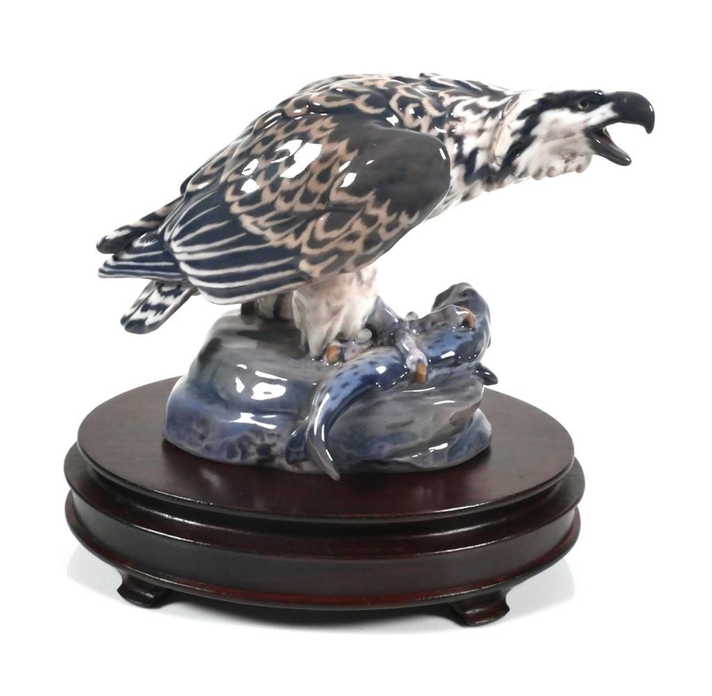 Appraisal: DAHL JENSEN COPENHAGEN PORCELAIN OSPREY FISH Beautiful Dahl-Jensen Copenhagen porcelain