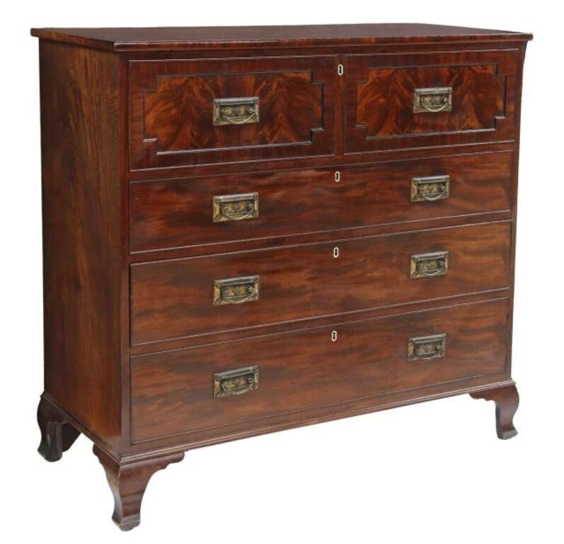 Appraisal: English Georgian period mahogany chest of drawers early th c