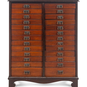 Appraisal: A Mahogany Collector's Cabinet Circa Height x width x depth