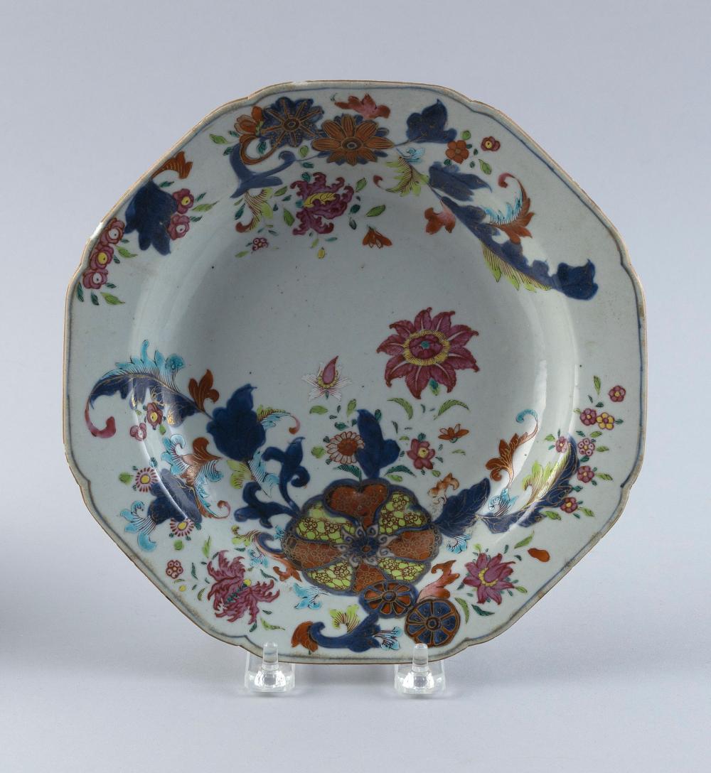 Appraisal: CHINESE EXPORT TOBACCO LEAF PATTERN PORCELAIN SOUP DISH SECOND HALF