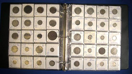 Appraisal: Binder including coins of Mexico South America Spain and Portugal