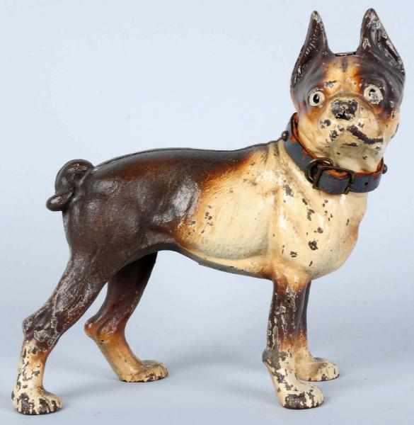 Appraisal: Cast Iron Boston Terrier Doorstop Brown color variation Full-figure Condition