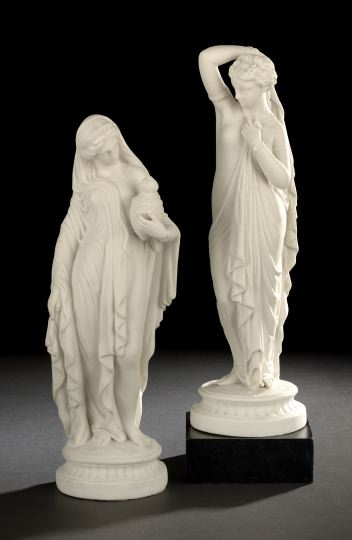 Appraisal: Attractive Pair of Parian Porcelain Figures of Robed Classical Maidens