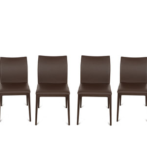 Appraisal: A Set of Four Cattelan Italia Arcadia Leather Dining Chairs