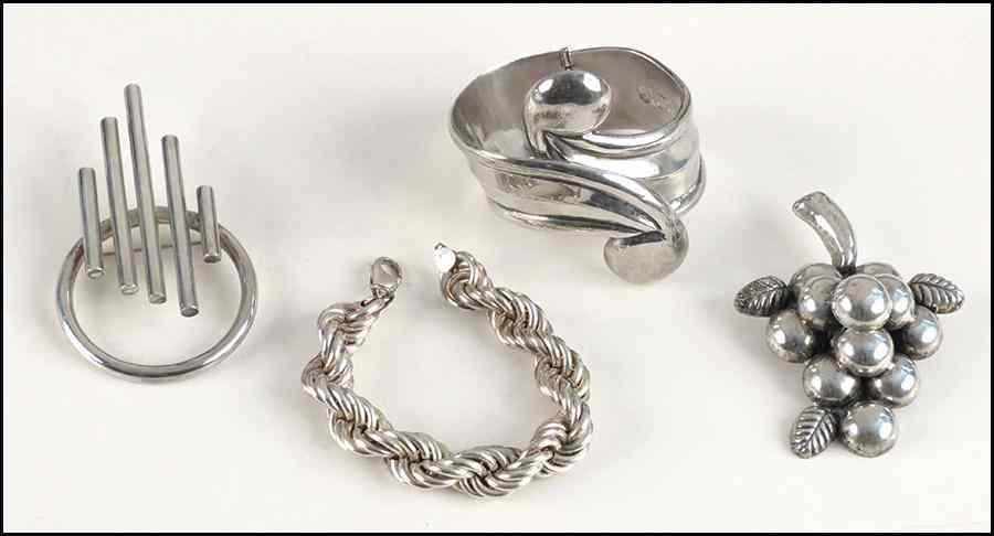 Appraisal: MEXICAN STERLING SILVER BRACELET Together with a Mexican sterling silver