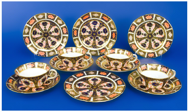 Appraisal: Four Royal Crown Derby Trios Imari pattern Date