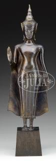 Appraisal: BRONZE STATUE OF STANDING BUDDHA th century Burma The deity