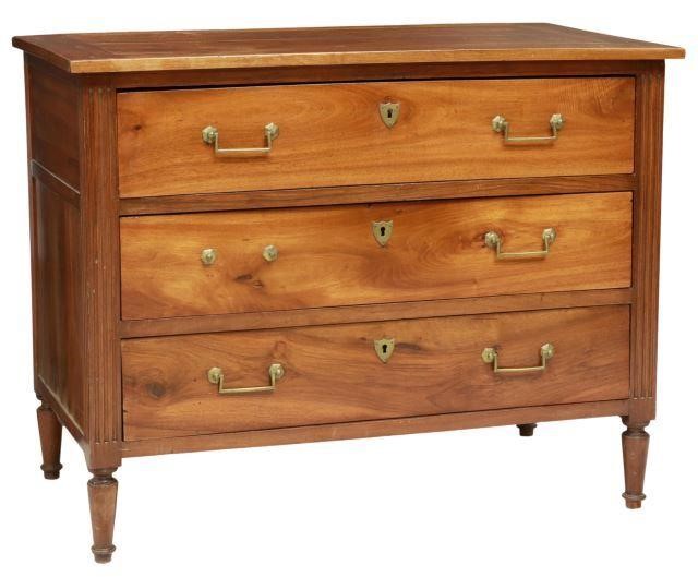 Appraisal: French Louis XVI style walnut commode early th c three