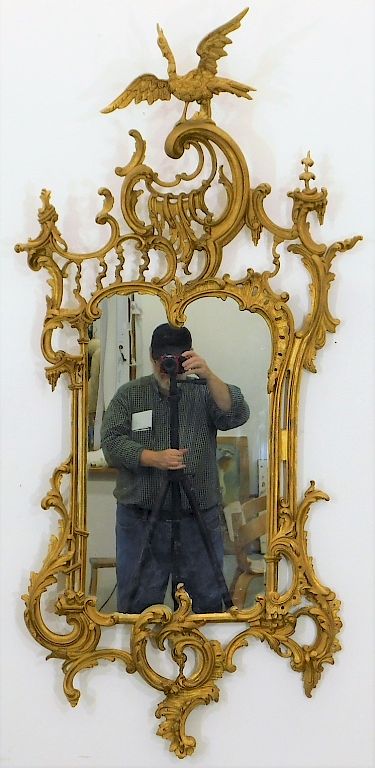 Appraisal: C American Chinese Chippendale Gilt Wood Mirror United States Early