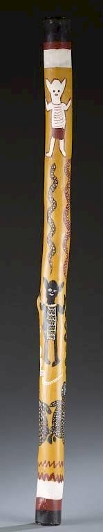 Appraisal: Didgeridoo and drum th century Didgeridoo and drum th century