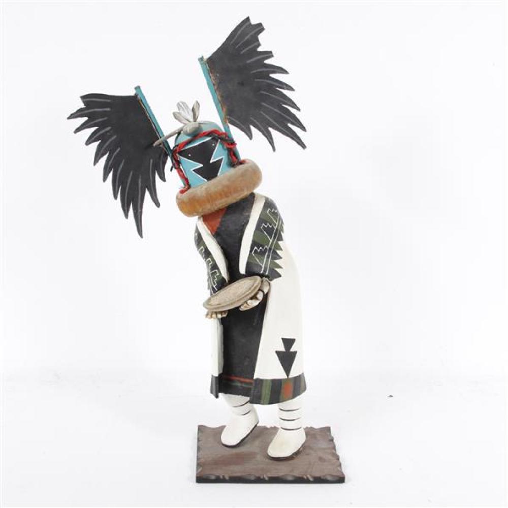 Appraisal: LARGE NATIVE AMERICAN INDIAN PAINTED KACHINA DOLL WITH FEATHERED WINGS