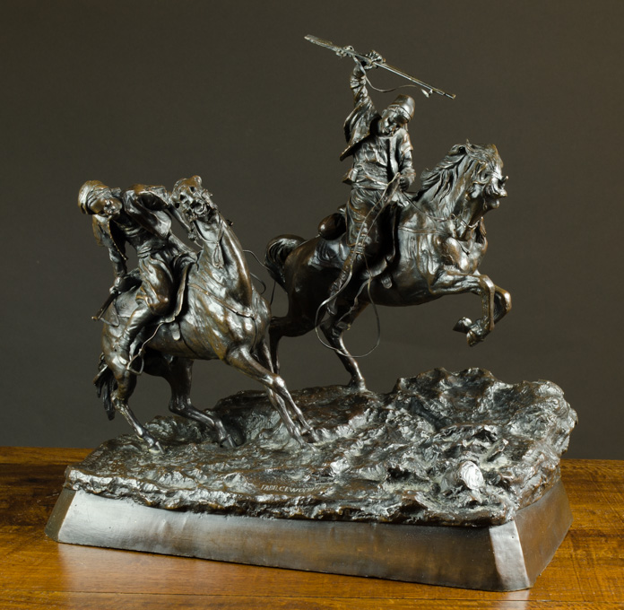 Appraisal: VASSILY YACOVLEVITCH GRACHEV BRONZE SCULPTURE Russia - Galloping Cherkessians two