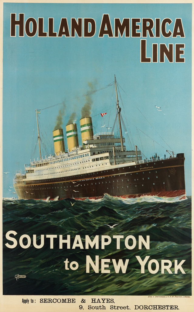 Appraisal: GEORGE HORACE DAVIS - HOLLAND AMERICA LINE SOUTHAMPTON TO NEW