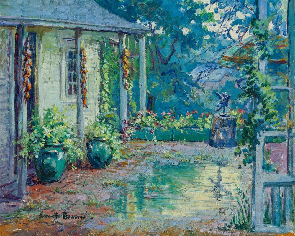 Appraisal: HARRIETTE BOWDOIN American - Garden View oil on canvas signed