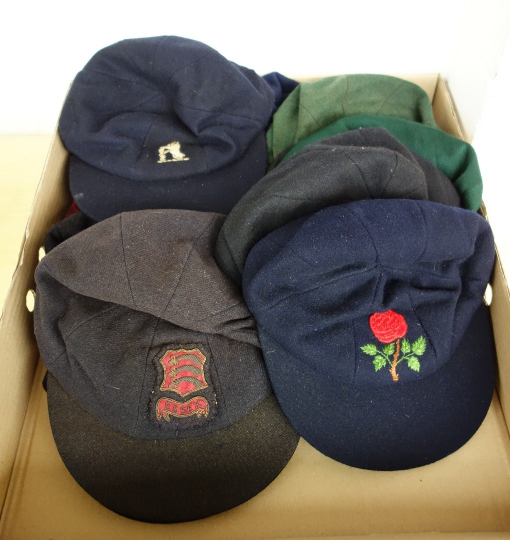 Appraisal: A collection of eleven County Cricket caps including three named