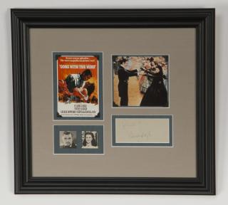 Appraisal: Vivien Leigh Clark Gable autographs framed Autographed card by Clark