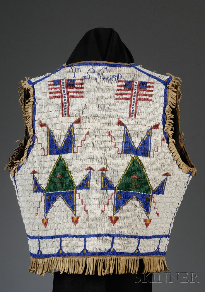 Appraisal: Central Plains Fully Beaded Hide Vest Lakota c late th