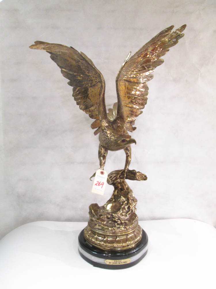 Appraisal: AFTER JULES MOIGNIEZ FRENCH - BRONZE SCULPTURE Eagle nickel finish