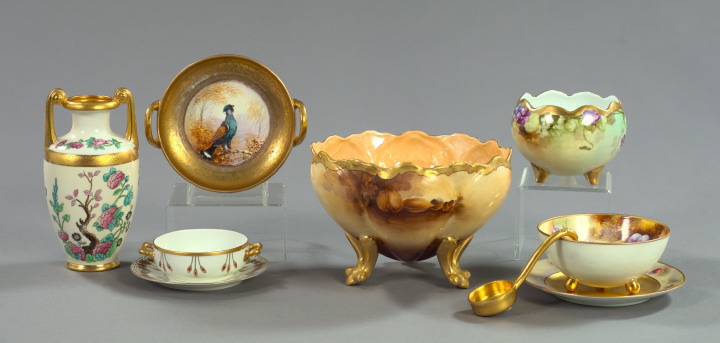 Appraisal: Attractive Nine-Piece Collection of Pickard-Decorated Porcelain first quarter th century