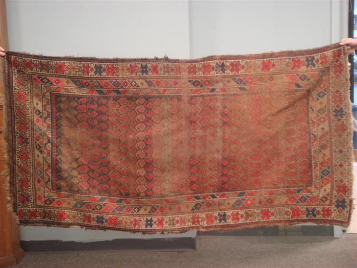 Appraisal: ' x ' Caucasian rug badly worn Estimate -