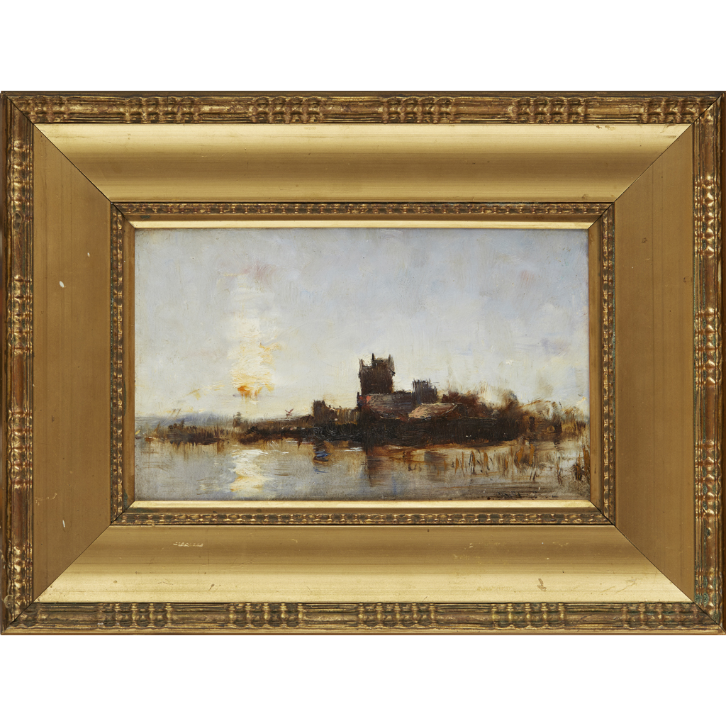 Appraisal: ATTRIBUTED TO MATTHIJS MARIS DUTCH SHIPPING oil on board cm