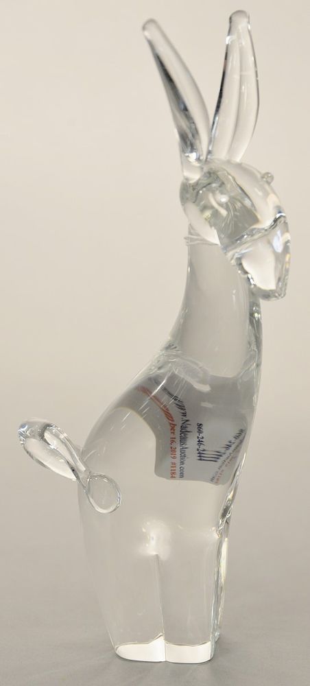 Appraisal: Steuben tall donkey figural crystal sculpture signed Steuben ht in