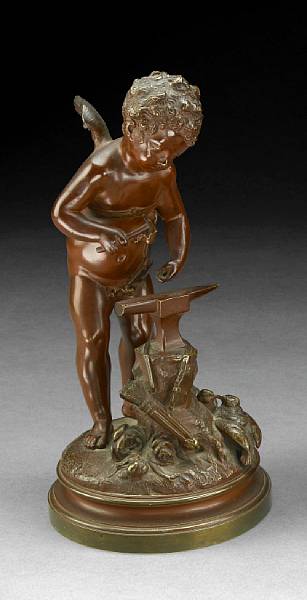 Appraisal: A French patinated bronze figure cast after a model by