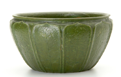 Appraisal: GRUEBY Jardiniere by Ruth Erickson with full-height leaves under matte