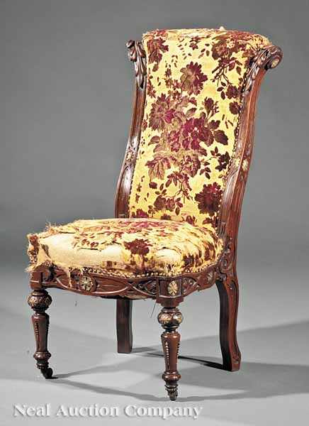 Appraisal: An American Renaissance Carved Rosewood and Gilt Bronze-Mounted Side Chair