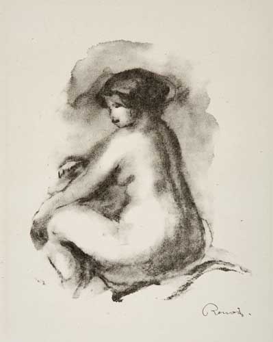 Appraisal: PIERRE-AUGUSTE RENOIR tude de femme nue assise Lithograph x mm