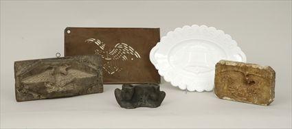 Appraisal: Three Wood Plaster and Iron Molds with American Eagle Motifs