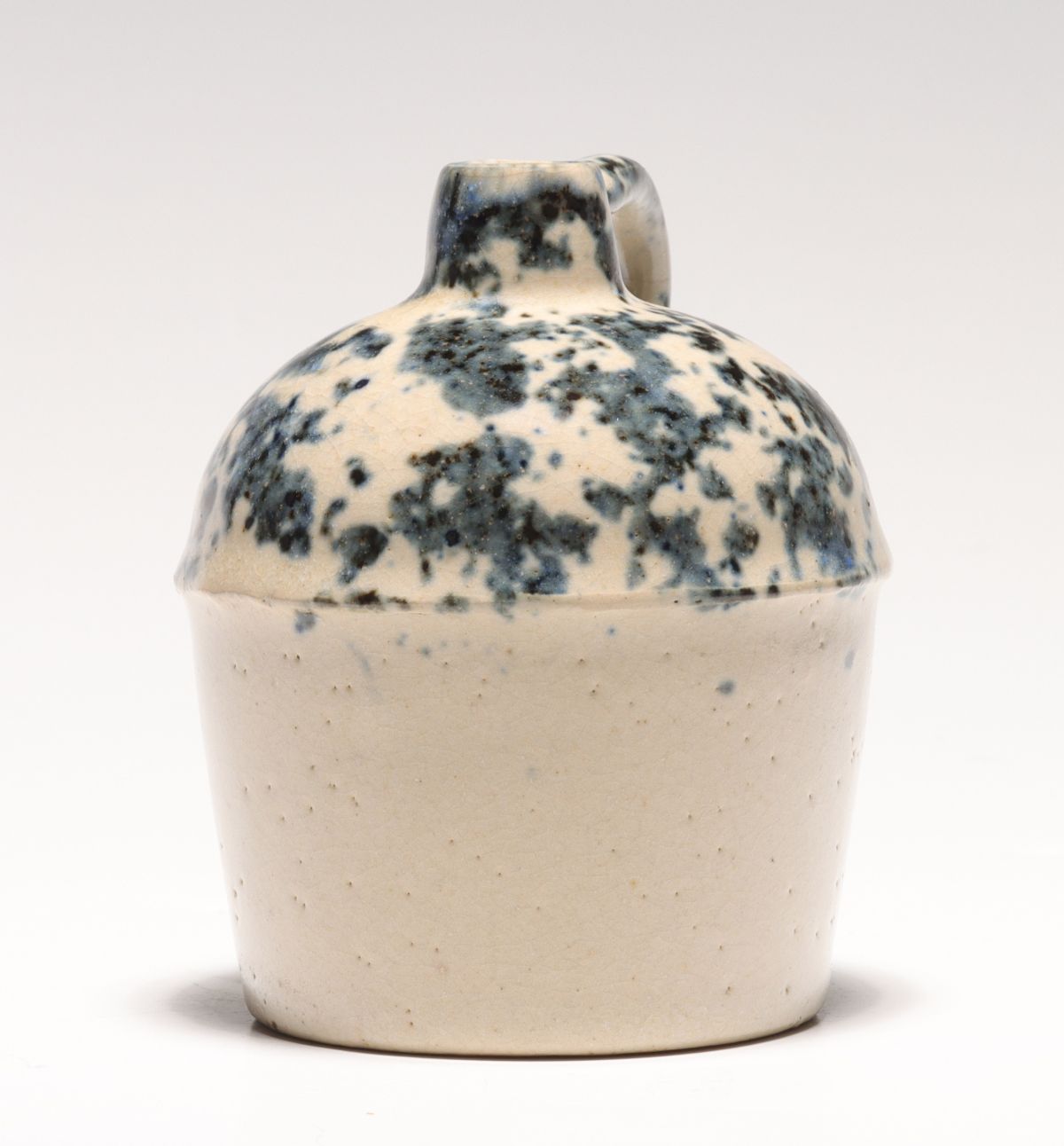 Appraisal: A RARE EARLY TH CENT BLUE SPONGE DECORATED MINI JUGThe