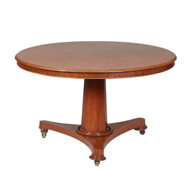 Appraisal: English Carved Mahogany Tilt Top Dining Table the stepped rounded