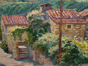 Appraisal: Tessa Spencer Pryce late th Century- 'Mountain Retreat' oil on