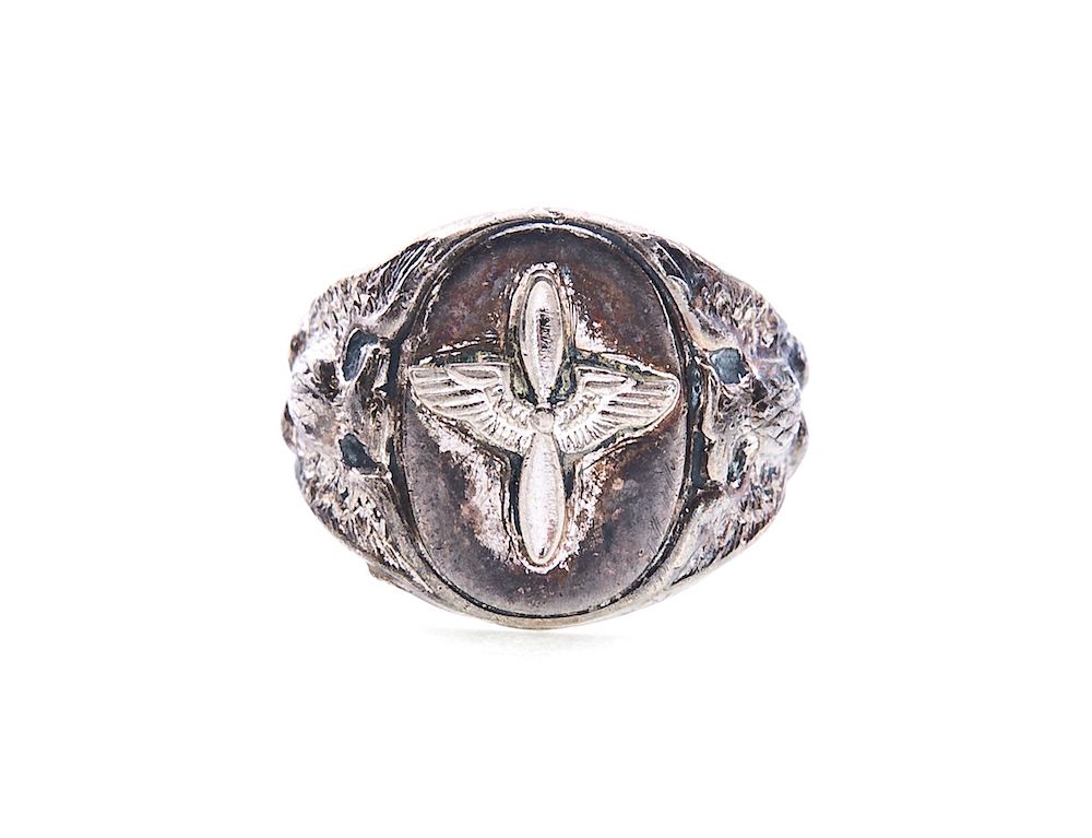 Appraisal: WWII Sterling Eagle Squadron USAAC Ring Very scarce WWII Silver