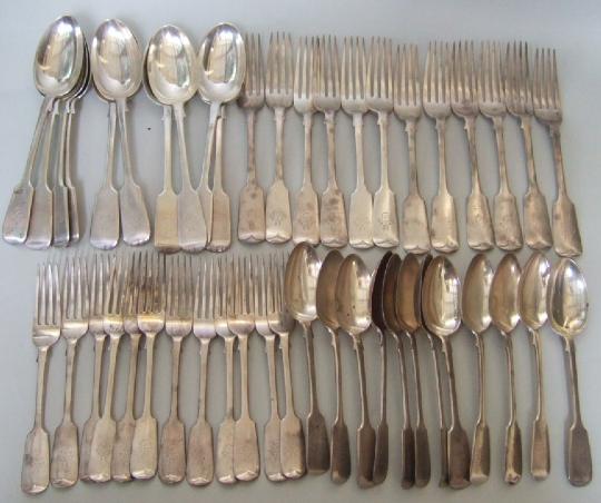 Appraisal: A late Victorian silver fiddle pattern part table service comprising