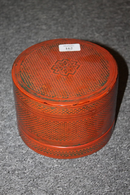 Appraisal: A BURMESE LACQUER BOX with gilt maker's mark in base