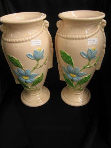 Appraisal: Pair of Hull Art Pottery New Magnolia Vases H- -