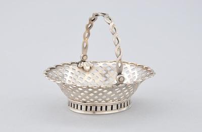 Appraisal: George II Sterling Silver Miniature Cake Basket by St Herbert