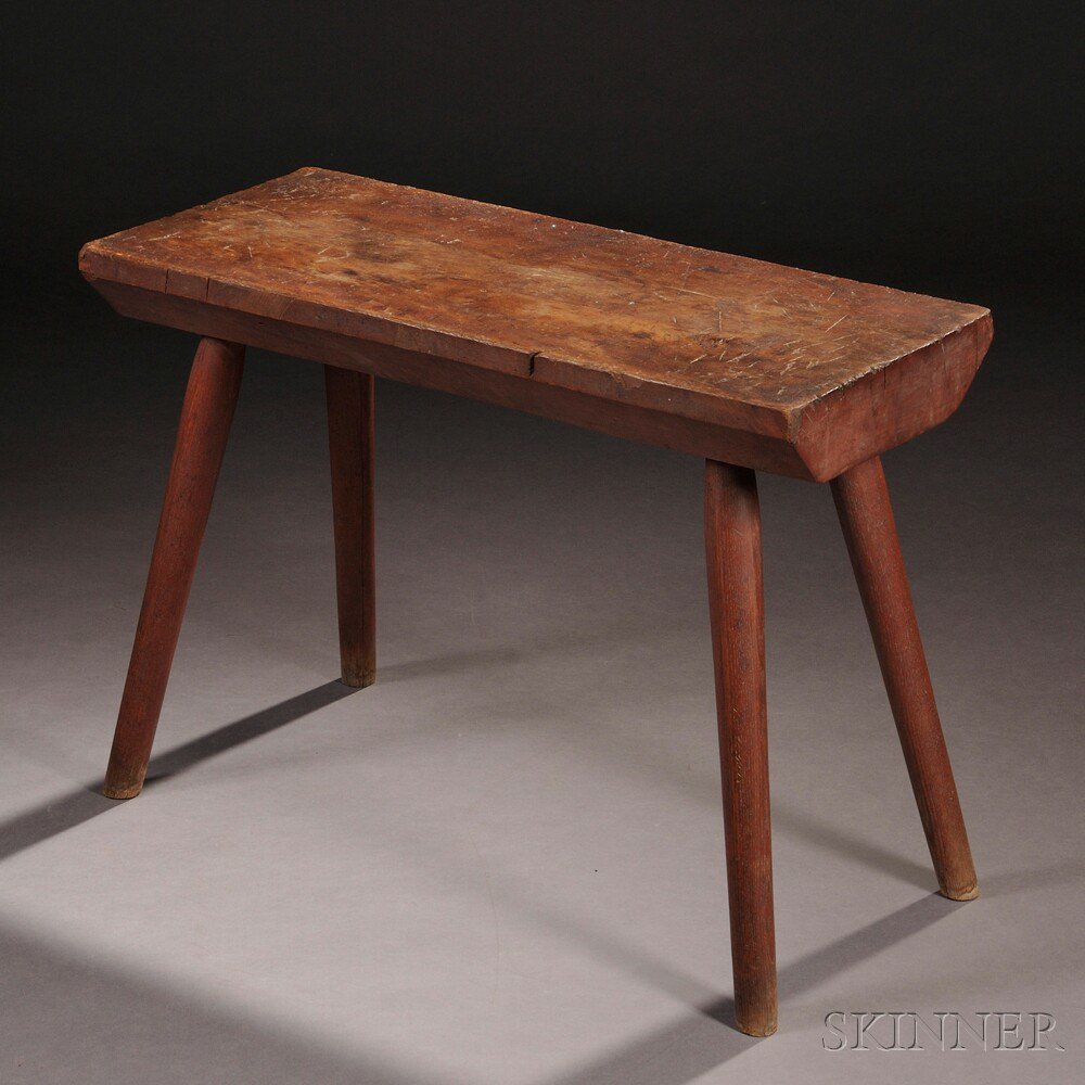 Appraisal: Shaker Maple and Ash Bench early th century the split-log