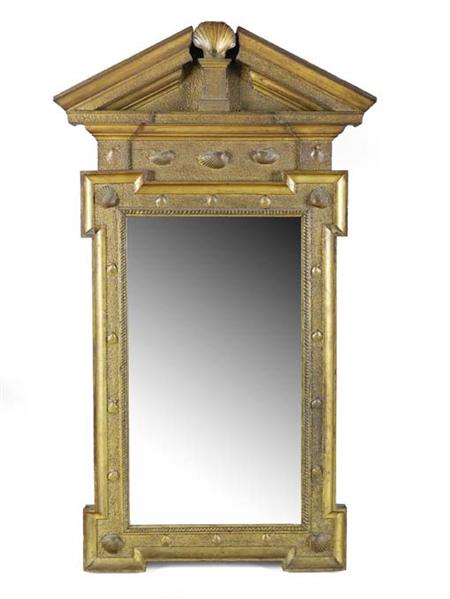 Appraisal: A mid th century giltwood 'sea-phantasy' pier glass the architectural