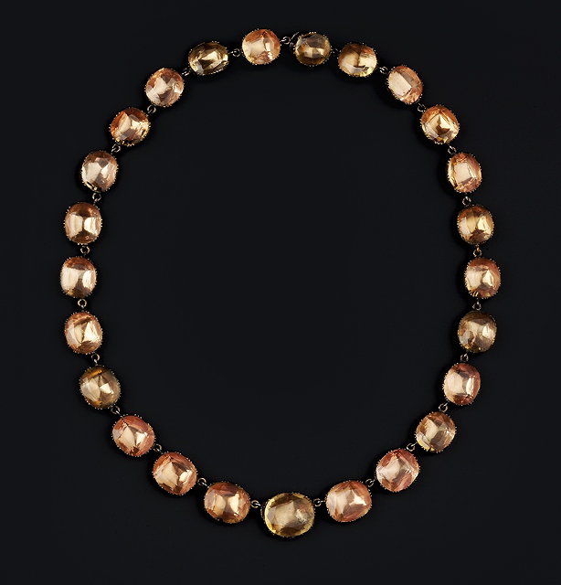 Appraisal: A TH CENTURY CITRINE RIVI RE NECKLACE comprising a line