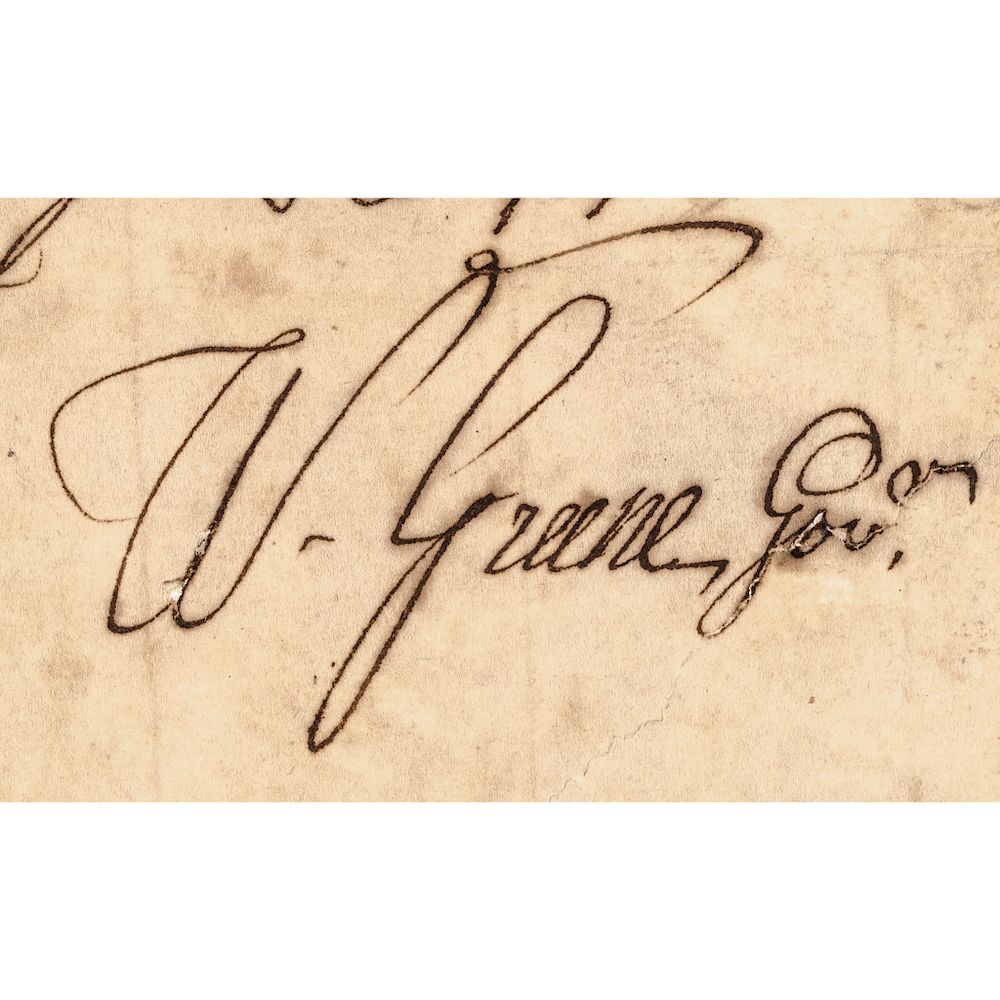 Appraisal: WILLIAM ELLERY JR Rhode Island Naval Appointment Autographs Declaration of