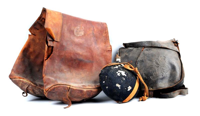 Appraisal: Lot Of Civil War Canteen Haversack Saddlebag Includes enlisted man's