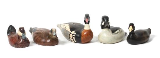 Appraisal: Sale Lot Five Decorative Painted Decoys Big Sky Carvers Bozeman