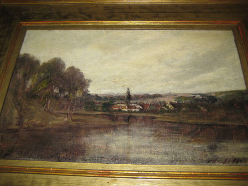 Appraisal: THOMAS JEFFERSON WILLISON AMERICAN - Water town landscape oil on