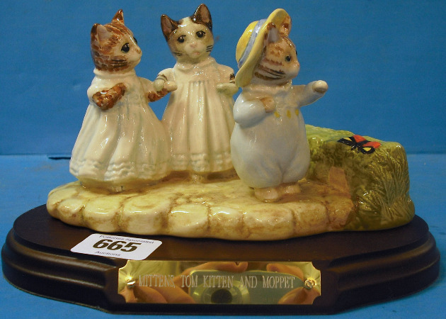 Appraisal: Beswick Beatrix Potter Tableau Mittens Tom Kitten Moppet On Base