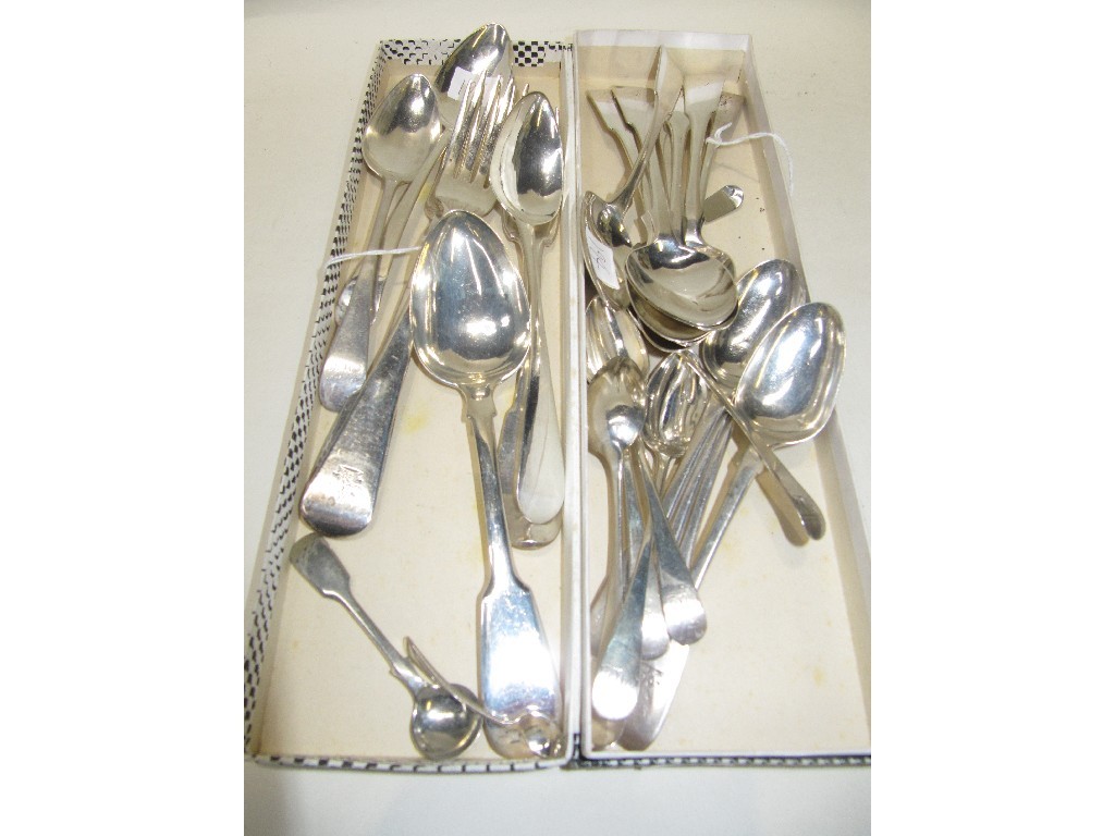 Appraisal: Lot comprising assorted silver forks and spoons marks for Aberdeen